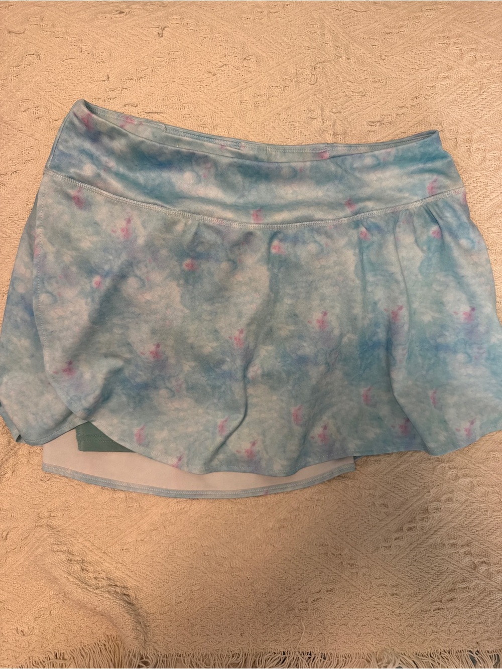 Nicole Miller Sport Blue Tie-Dye Active Skort with Pink Accents